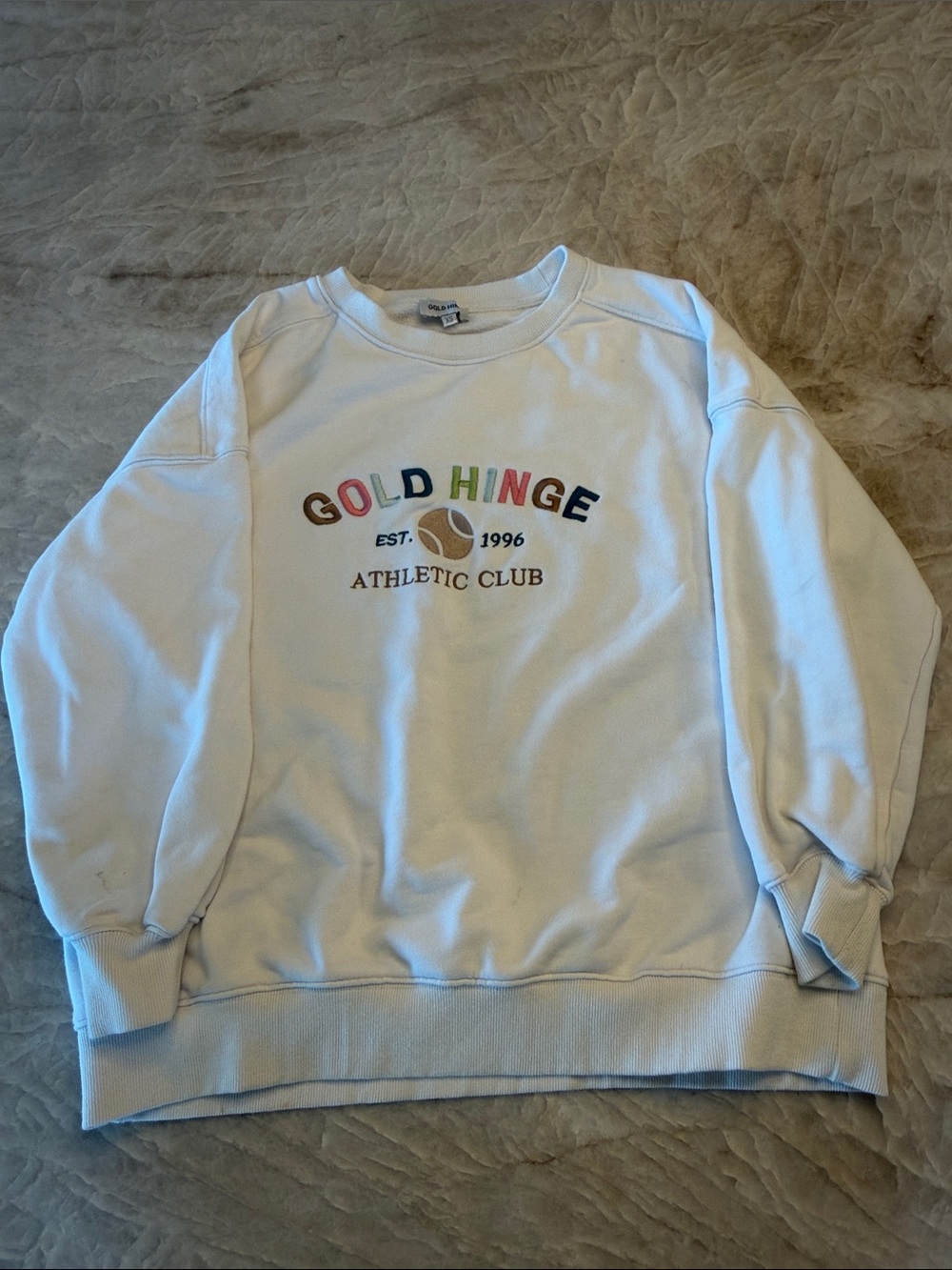 Gold Hinge Athletic Club Crewneck Sweatshirt - White